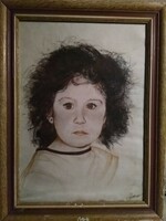 Haán Antal: Kislány portréja, grafika