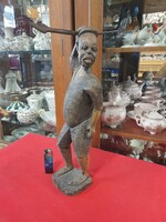 Ausztrál Dárdás Bennszülött Fa Faragású Figurális Szobor.40 cm.