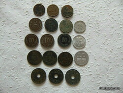 18 darab fillér korona - pengő - forint korszakból