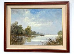 ÁR ALATT Bán Tibor Horgász KERETEZVE 67x87cm