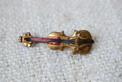 Régi bizsu ékszer bross kitűző hegedű 4,3 x 1,3 x 0,6 cm