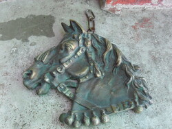Bronz szobor  lófej falidísz asztalközép