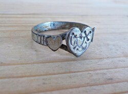 Nagyon régi ,hit remény szeretet motívumos jelzett ezüst gyűrű