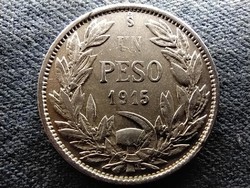 Chile Köztársaság (1818-) .720 ezüst 1 peso 1915 So (id72808)