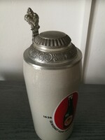 Old liter beer mug with lid