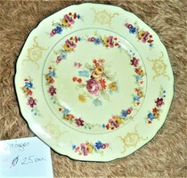 Antique porcelain bowl, beautiful floral serving bowl on a cream-colored base, 29 cm