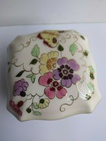 Zsolnay larger bonbonier with butterfly decor, flawless, 11 x 11 cm