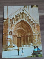 Old postcard, Ják, the gate of the Benedictine abbey church, photo: ferenc tulok, postal clerk