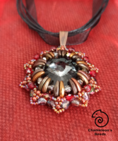 "Amira Silver Night Beading Pendant" Swarovski kristállyal készült gyöngyfűzött medál