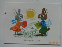 Old graphic Easter postcard - Dawn Gabriella drawing