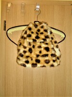 Furry small backpack with animal fur pattern