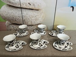Czech republic dr flower pattern gilded porcelain teacups a45