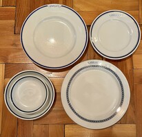 Utasellátó tányérok Zsolnay  , Drasche , Alföldi