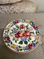 Hollóháza rhyolite decorative plate with floral pattern a32
