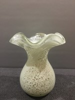 Old Murano vase with spiral decor, silver grains!! 12.9 cm