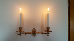 Two-armed piano candle holder in beautifully restored condition!