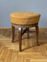 Antique round spring seat chair pouf