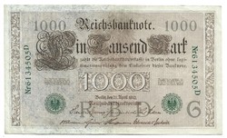 1000 Mark 1910 7-digit green serial number Germany 2.