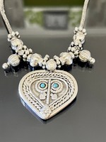 Lenyűgöző mexikói ezüst nyaklánc, Türkiz kövekkel