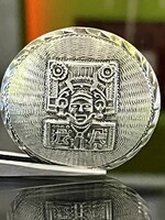 Mexican silver medallion pin
