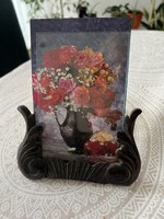 Antique carved wooden table photo holder/photo frame