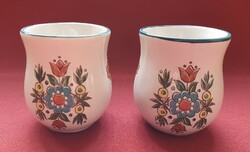 2db porcelán kerámia vizes boros kávés pohár váza virág mintával