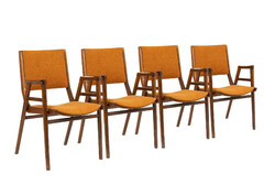 4 db Mid-Century Frantisek Jirak felújított egymásba illeszthető szék