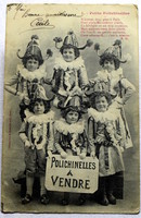 Antique humorous photo postcard with children