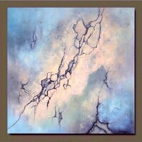 Obermayer (1965- ) A fal 60x60cm absztrakt olaj-vászon