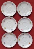 6db Arzberg Bavaria német porcelán csészealj kistányér tányér csomag virág mintával