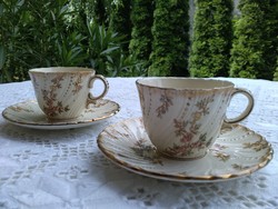 Sarreguemines French porcelain coffee cups from 1875! Louis XV decor