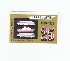 Utasellátó 1973 card calendar (25 years of Utasellátó)