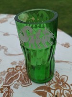 Retro zöld SZTÁR üveg, pohár  eladó!