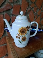 Gyönyörű MZ  porcelán  napraforgós napraforgó mintás teás vagy kávéskanna