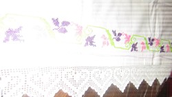 Beautiful vintage style machine flower embroidered crochet lace stained glass curtain