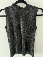 Black and silver turtleneck top