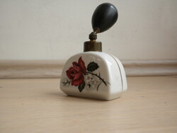 Pump porcelain perfume bottle, perfume dispenser with rose pattern