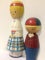 Retro hand-painted wooden figure, wall decoration
