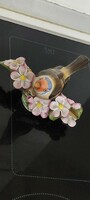 Herendi porcelán kis madár  virágos fa ágon