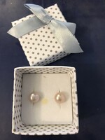Cultured pearl earrings, plug-in with marked 925 silver! Pink. Size: 7 mm