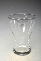 Glass vase with a retro modern shape, m: 19.5 cm, diameter 14 cm.