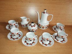 Retro Hollóházi porcelán kávéskészlet 6 személyes (z-2)