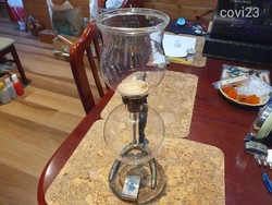 Antik lombik szifonos kávéfőző hibátlan jénai üvegből óriás omnia
