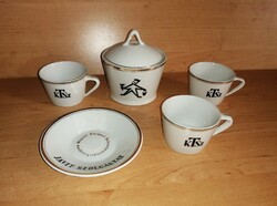 Veszprém Megyei Kisipari Szövetkezetek Hollóházi porcelán kávéskészlet