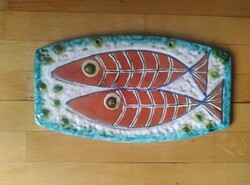 Retro dinner plate with fish marked Jj