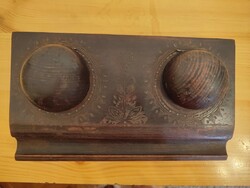 Antique wooden inkwell
