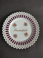 Buziásfürdő perforated commemorative porcelain plate - ep