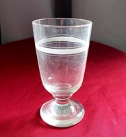 Antik bieder talpas üveg pohár 13.5cm