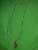 Retro copper torn heart pendant necklace with jewelry as shown