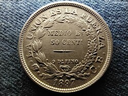 Bolívia Köztársaság (1825-2009) .900 ezüst 50 centavo 1897 PTS CB (id66432)